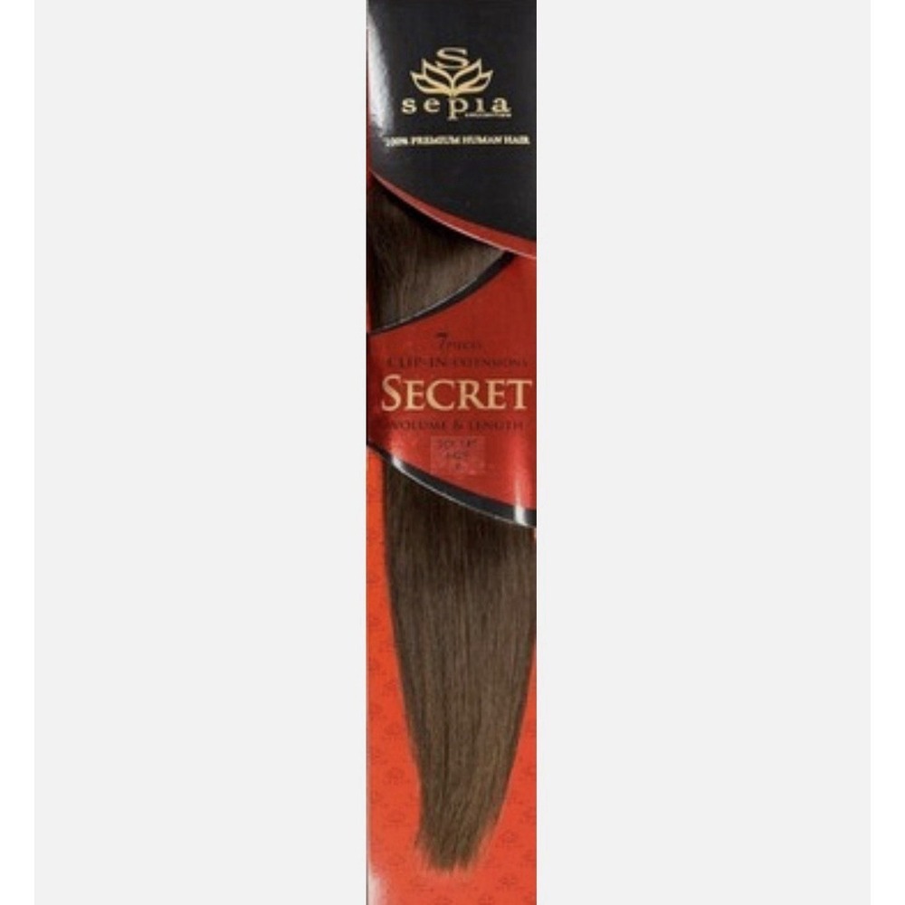 Sepia‎ Secret Premium 100% Real Human Hair 18" Clip-In Extension 7pcs #4 Brown